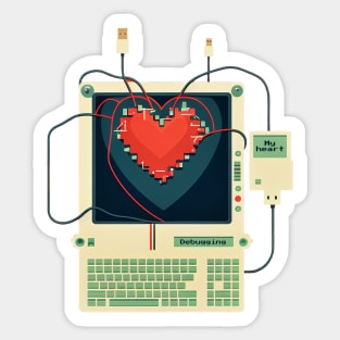 Debugging my heart Sticker